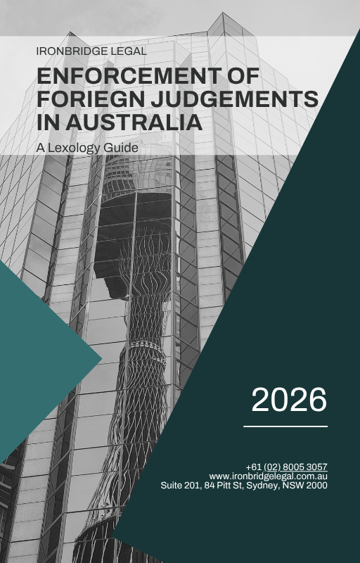 ENFORCEMENT OF FORIEGN JUDGEMENTS IN AUSTRALIA 2026 - Cover